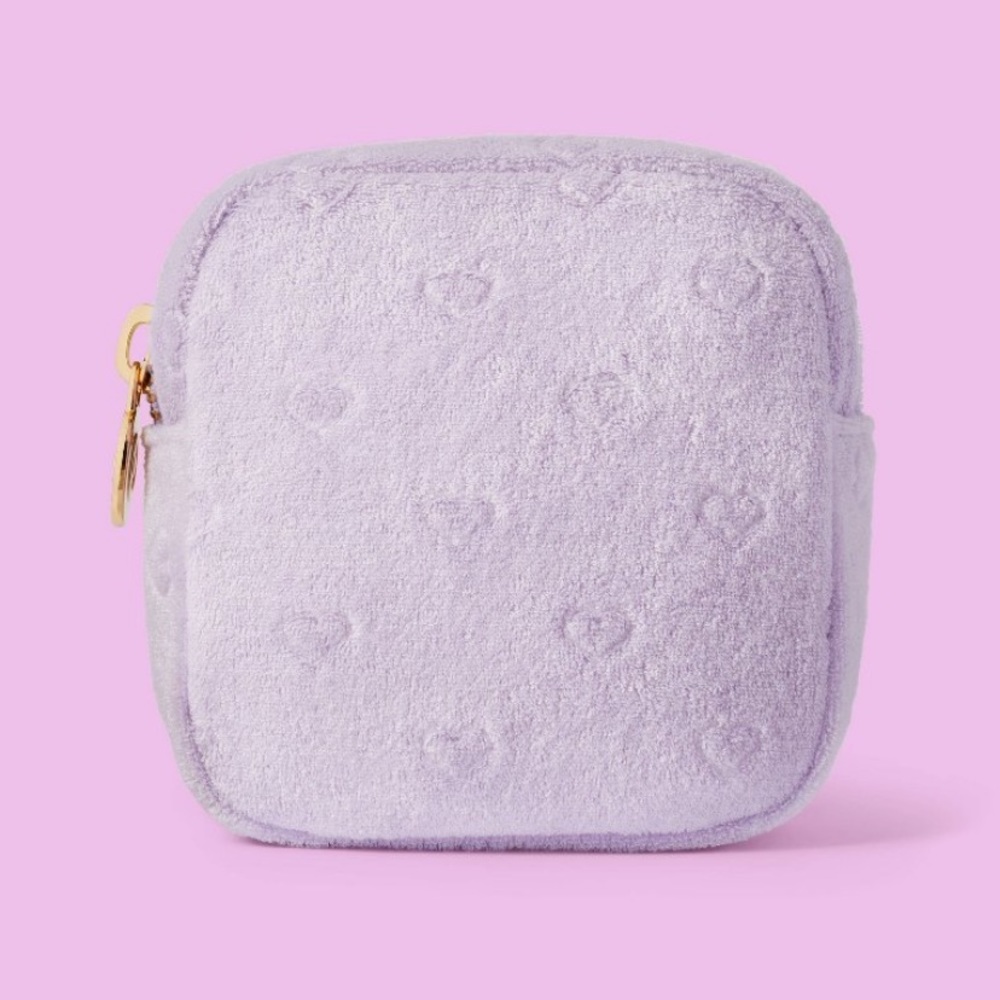 Terry Cloth Embossed Hearts Mini Square Pouch - Stoney Clover Lane×Target Purple